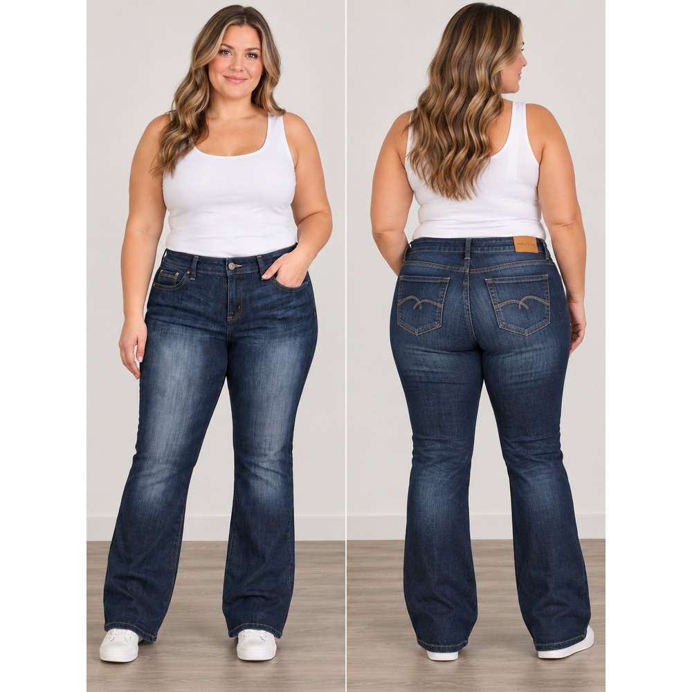 Maurices Morgan New Boot Jeans Womens 13/14 Reg Dark Wash Bootcut Stretch Denim